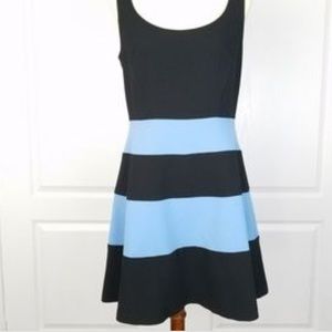 The Loft blue and black pin stripe dress